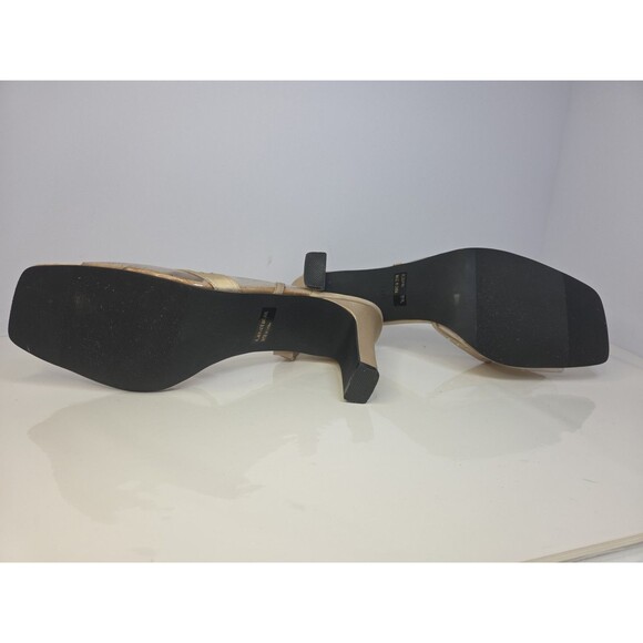 Rasolli Satin & Clear Plastic Champagne Rhinestone Beading Sling Back sz 11 hoco - Picture 7 of 7